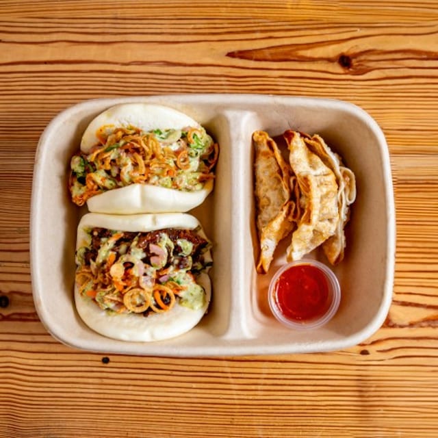 C2) 2 Bao + 3 Dumplings.