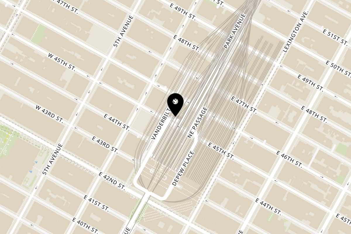 Map showing the location of Bao by Kaya on 230 Park Ave, in New York